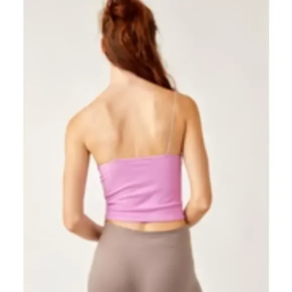 NWT Free People Skinny Strap Seamless Brami in Color Crocus/Mauve Pink Size M/L - Picture 5 of 5